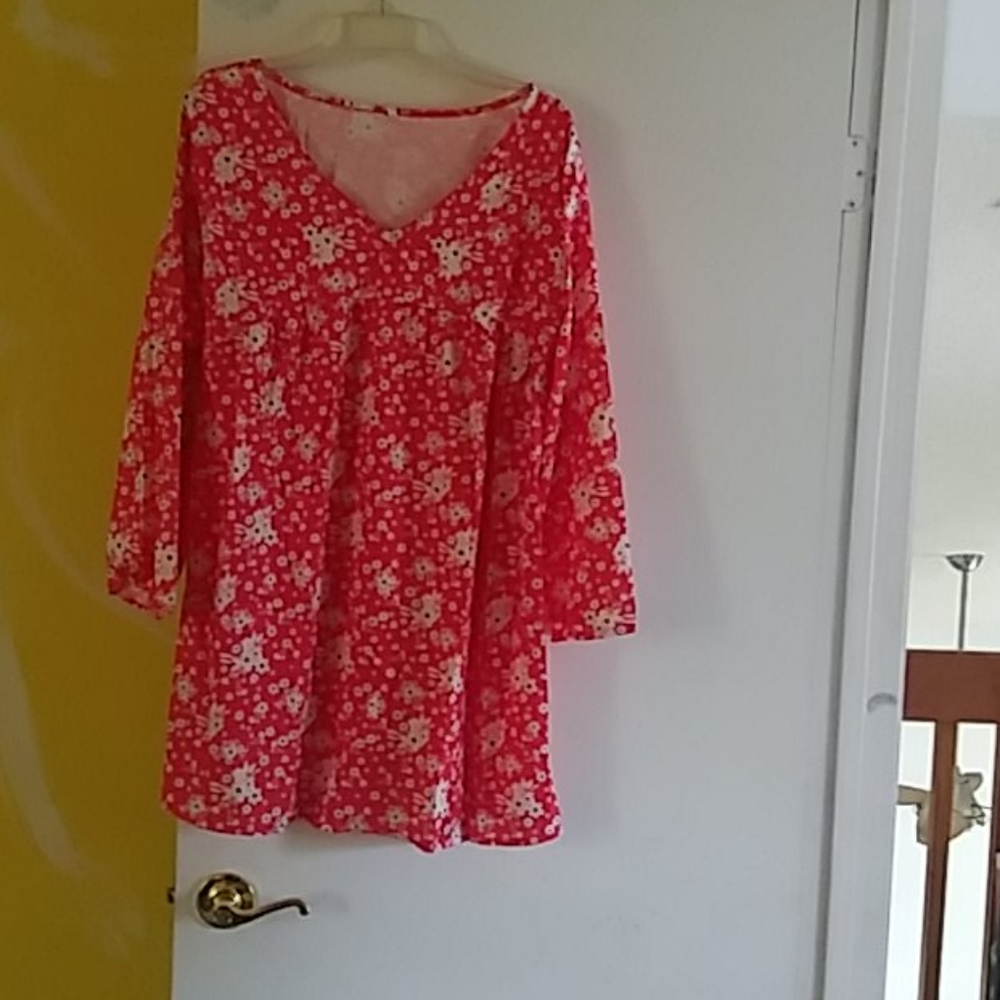Red floral dress